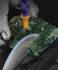 Cutting green stone with 110V Portable Table Saw Gem Jewelry Rock Polishing And Grinding Machine Lapidary Polisher Buffer.
