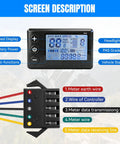 High Bright LCD Display Meter for Electric Scooters, Speedometer and Odometer with wiring diagram and control panel features
