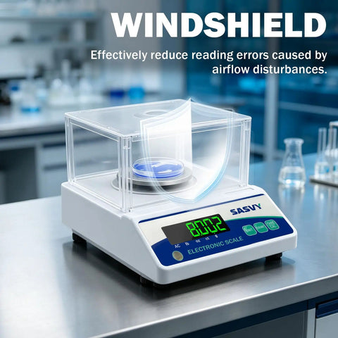 Top Notch Pro Grade Lab Scale 500g X 0.001g Digital Balance with Backlit Display in a lab setting