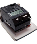 Big Win Digital Time Clock And Date Stamp Combo For Small Business Managers Keep Your Crew On Point With An Easy Punch Card System Including Fifty Time Cards Ink Ribbon And Backup Keys For Smooth Sailing showing front view with LCD display.