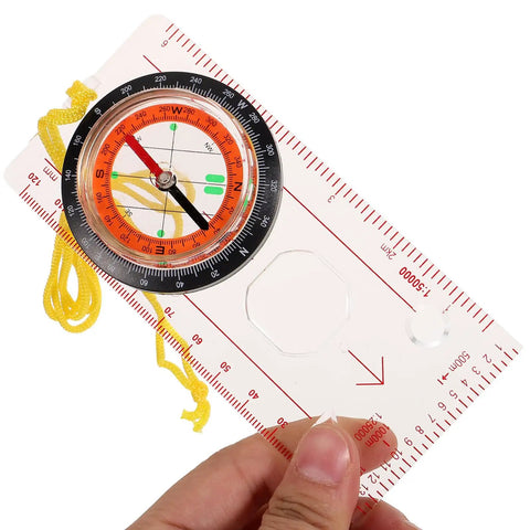 All In One Travel Compass Ruler For Outdoor Hiking Navigation Portable Measuring Compass For Camping And Orienteering