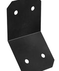 Avant Collection ZMAX Black Powder Coated Knee Brace Connector for 6X Lumber Outdoor Accents, 12-gauge steel, angled view