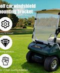 Golf cart with transparent windshield using Two Pair Clear Pvc Piano Style Living Hinges Forty Eight Inch Flexible Tape.