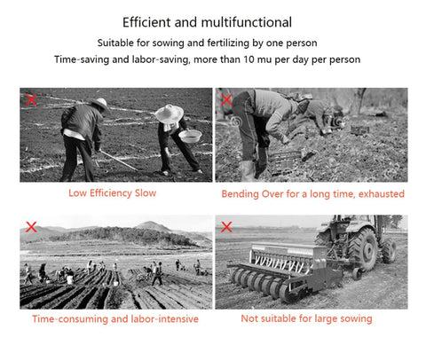 Comparison of traditional sowing methods vs. Manual Seed Seeder Handheld For Garden And Farm Use with 20cm spacing