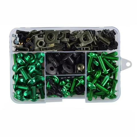 ZX6R ZX7R ZX9R ZX10R ZX10RR Motorcycle Fairing Bolts Screws Kit Nut Clips Washers Assortment in plastic organizer