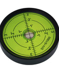 Pro Grade High Precision Horizontal Bubble Cardan Level With 60mm Aluminum Housing Ball Bead Leveler 15 Min / 2mm Accuracy High Contrast Vial Wide Temperature Range Great For Construction And Precision Instrument Leveling, showing circular design and scale.