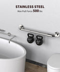 2 Pack 24 Inch Anti Slip Shower Grab Bars Knurled Stainless Steel Chrome Hand Rail For Bathroom Safety And Senior Support