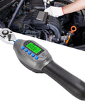 Naroote 1/4in Electric Torque Wrench With Smart Sound And Led Alerts, ten preset modes, used during car maintenance.