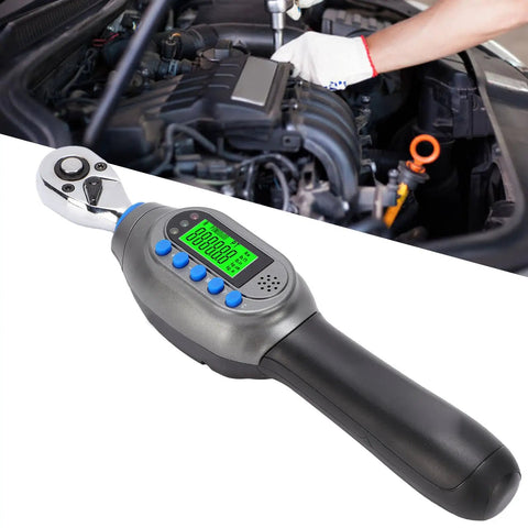 Naroote 1/4in Electric Torque Wrench With Smart Sound And Led Alerts, ten preset modes, used during car maintenance.