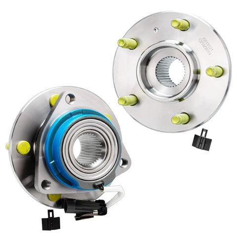 Close-up view of wheel bearing hubs from 14 Piece Beefy Front And Rear Suspension Kit With Wheel Bearing Hubs Tie Rods Ball Joints Front And Rear Sway Bars Boots Replacement For Chevy Impala Monte Carlo Pontiac Grand Prix Buick LaCrosse Regal Century
