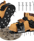 Lawn Aerator Shoes With Spikes For Grass 5mm Metal Base Adjustable Straps Foot Protection Easy Install Spike Shoes For Yard Work