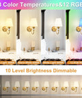 Battery Operated Wall Sconces Set of 2 with 3 color temperatures and dimmable brightness displayed on wall.