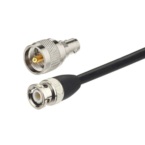 Close-up of BNC and PL259 connectors for 27MHz CB Radio Antenna Soft Whip With Magnetic Base For Handheld And Mobile Use Flexible Durable Antenna