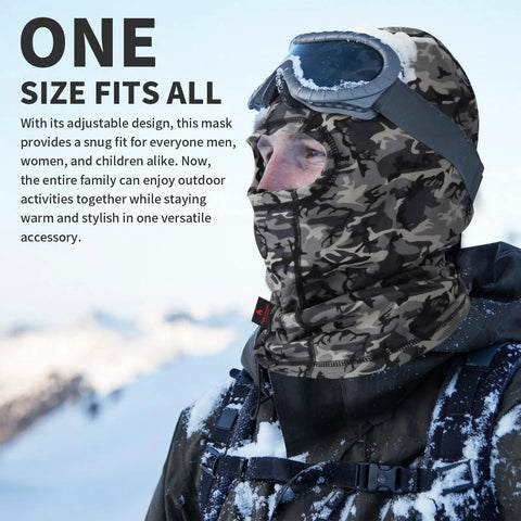 Two Pack Flame Resistant Face Mask Balaclava and Neck Gaiter Featuring Fireproof Layer That Hits Different for outdoor activities in camo design.
