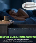 Heavy Duty 21 Inch Undermount Soft Close Drawer Slides Six Pair Pack shown on a bedside table with a person sleeping in background.