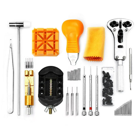 168 Piece Watch Repair Tool Kit With Spring Bar Tools, 5 Extra Pins, Adjustable Set, And Handy Brown Storage Case