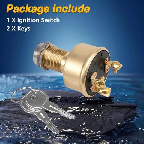 Heavy Duty Marine Ignition Switch For Boats 15 Amps 12 Volts Three Position Off Ignition Start With Two Keys Replacement MP39060