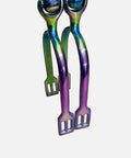 Roller Ball Horse Spurs With Dope Multi Color Stainless Steel Rainbow Finish For English Riding Smooth Roller Ball Lightweight Equestrian