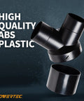Supercharge Your Workshop Setup With This Badass Heavy Duty Dust Collector Y Fitting And Precision Splice Kit 6 To 4 Inch Hose Reducer For Shop Vac 2 Pack, black ABS plastic splitter.