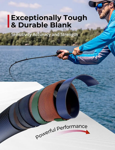 Angler using Torrent Baitcaster Rod Two Piece Portable Casting Rod For Sensitive Lightweight High Strength IM6 Carbon Build All Day Angling