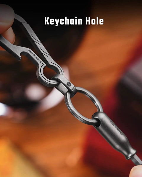 Rock Solid Premium Titanium Mini Screwdriver Featuring Super Magnetic Replaceable Bits And Rapid Phillips Flathead Swaps For Trustworthy Daily Use Everywhere with keychain hole.