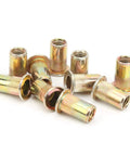 Badass Heavy Duty Zinc Coated Rivet Nut Kit Including One Hundred Assorted Sizes For Quick Automotive Repairs And Tough Metalworking Diy Hardware Projects, assorted rivet nuts.