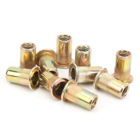 Badass Heavy Duty Zinc Coated Rivet Nut Kit Including One Hundred Assorted Sizes For Quick Automotive Repairs And Tough Metalworking Diy Hardware Projects, assorted rivet nuts.