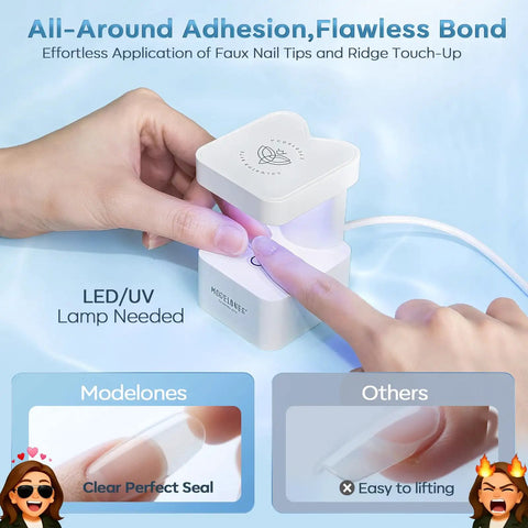 10 In One Nail Gel Glue Base Coat Brush On Nail Polish Glue 15ml curing with UV lamp for tips and rhinestones application