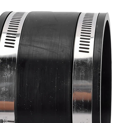 Heavy Duty Steel Port Receiver With 4 Inch Dust Collection Fitting And Rubber Couplers For Woodworking Shop Adapter close-up.