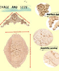 Hella Classy Five Piece Carved Wood Floral Appliques For Furniture Makeover detailed sizes and carvings of unfinished wood decor pieces.