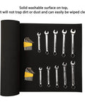 Tool Box And Drawer Liner 16 Inch Wide By 6 Feet Long Non Slip EVA Mat Cushioned Tool Protection Black Easy Clean Durable