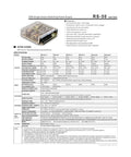 Rugged 50W Industrial DC Power Supply From RS-50 Series With Flexible Voltage Outputs 3.3V 5V 12V 15V 24V 48V One Color Finish Built For Tough Machinery, Controls, And Embedded Systems, angled view