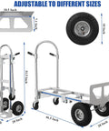 2 In 1 Convertible Hand Truck With 1000 Lbs Capacity, Heavy Duty Platform Cart Dolly For Home And Warehouse Moving, Non Slip Handle And Wheels, Foldable Design, Durable Steel Frame, Easy Switch Between Two Wheel And Four Wheel Modes; 20x46.5 platform