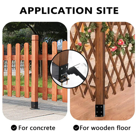 Railing Post Base 4x4 Real Size 3.5x3.5 5 Pack Black With Screws on concrete and wooden floor applications