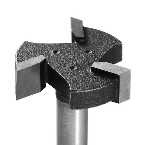 Three Flute CNC Spoilboard Surfacing Router Bits With One Quarter Inch Shank And 0.94 Inch Cutter Diameter For Woodworking Slab Flattening Pro Grade RB03A showing close-up of carbide cutting edges.
