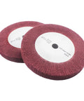 2 Pack 8 Inch Non-Woven Polishing Wheels 320 Grit Nylon Flap Wheels For Die Grinder Or Bench Grinder Red Finish