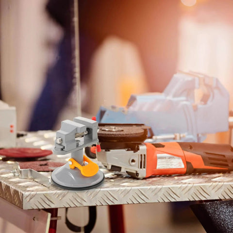 Multi Functional Rotating Bench Vise With Swivel Tabletop Clamp for woodworking shown on a workbench surface