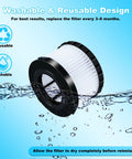 HEPA Filter For DC515, DCV517 And DCV517B Wet And Dry Vacuums, Washable High Efficiency Replacement, 2 Pack