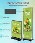 80 Inch Led Poster Display Straight Fire Visuals For Commercial Digital Signage Plug And Play Ad Screen With Cms Control Flight Case, foldable design with food advertisement.