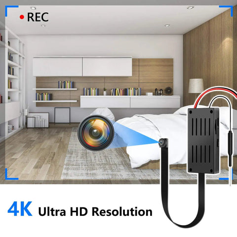 Mini Camera 1080P HD Portable With 7 Hours Battery Life, DIY Setup And Easy Use, Motion Detection Alerts, No Audio, Compact Spy Camera For Home Or Office, Multi User Access, Fast Setup And Discreet Monitoring in a modern bedroom.