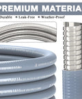 Close-up of 18 Ft Natural Gas Hose With Quick Connect, highlighting durable, leak-free, weather-proof material