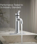 Venza No Fuss Single Handle Bathroom Sink Faucet With Clicker Drain And 1 Hole Installation, Polished Chrome on marble sink