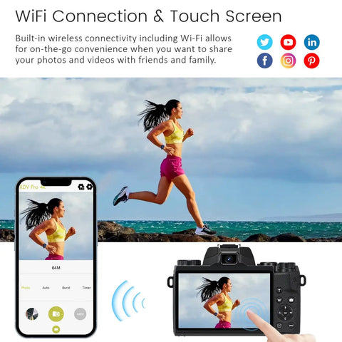 4K Digital Camera For Photography And Video, 64MP Pro Grade High Resolution Stills, WiFi Touch Screen Vlogging Camera For YouTube