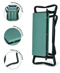 2-In-1 Garden Kneeler And Seat With EVA Foam Kneeling Pad And Removable Tool Pouch, Sturdy Steel Frame, No Assembly, Portable