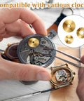 12 Pcs Brass Clock Hand Nut Assortment Set With 5mm 6mm 10mm OD For Grandfather, Wall Mantel Clocks shown with clock mechanism