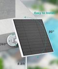 5W Solar Panel Charger For Eufy Outdoor Cameras Compatible With EufyCam 3 3C 2 2 Pro 2C 2C Pro E E20 E40 L20 L40 IP65, wall mount