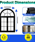 Sleek Double Arch Egress Window Offering Bulletproof Aluminum Construction For Garden Sheds Delivering Loads Of Natural Daylight Through Thermally Rated Insulated Glass Panels No Fuss Mounting Process product dimensions and features overview.