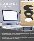 2 Inch Desk Grommet Set Black Plastic Cable Hole Covers for Office Desks featuring split design and removable lid