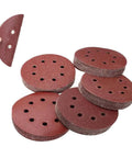5 Inch sandpaper discs showing aluminum oxide material for polishing and paint removal. Check Out This Rad 5 Inch Sandpaper Set Of 75 Aluminum Oxide Discs With Five Grits Made Super Tough For Chipping Rust, Peeling Paint, And Polishing Wood Or Metal Gear Up Your Garage Projects Today.