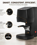 58mm Automatic Electric Espresso Tamper with adjustable holder for precise tamping efficiency and easy cleaning access.